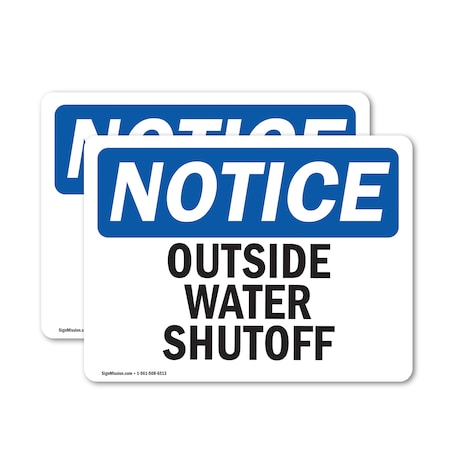 Signmission Outside Water Shutoff, 5 in W x Rectangle, Vinyl Decal OS-2PACK-NS-D-35-L-17080